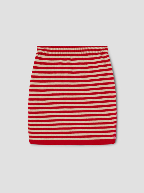 gimaguas Diana Skirt Striped knit mini skirt for women in beige red and pink