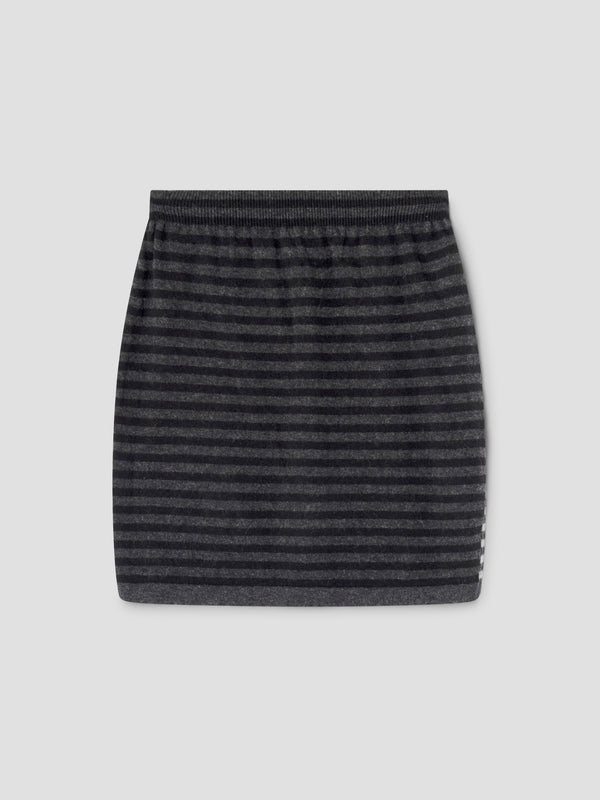 Gimaguas Diana Skirt Striped Knit Mini Skirt For Women In Grey And Black - Gimaguas