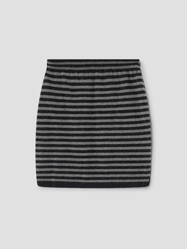 gimaguas Diana Skirt Striped knit mini skirt for women in grey and black - Gimaguas