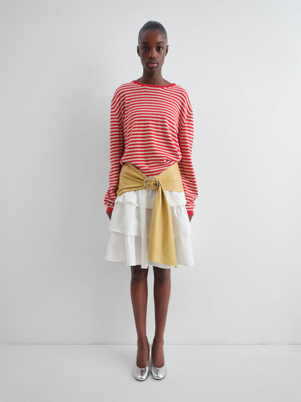 Gimaguas Diego Stripes Jumper Striped Knit Jumper In Red Beige And Pink With Relaxed Fit