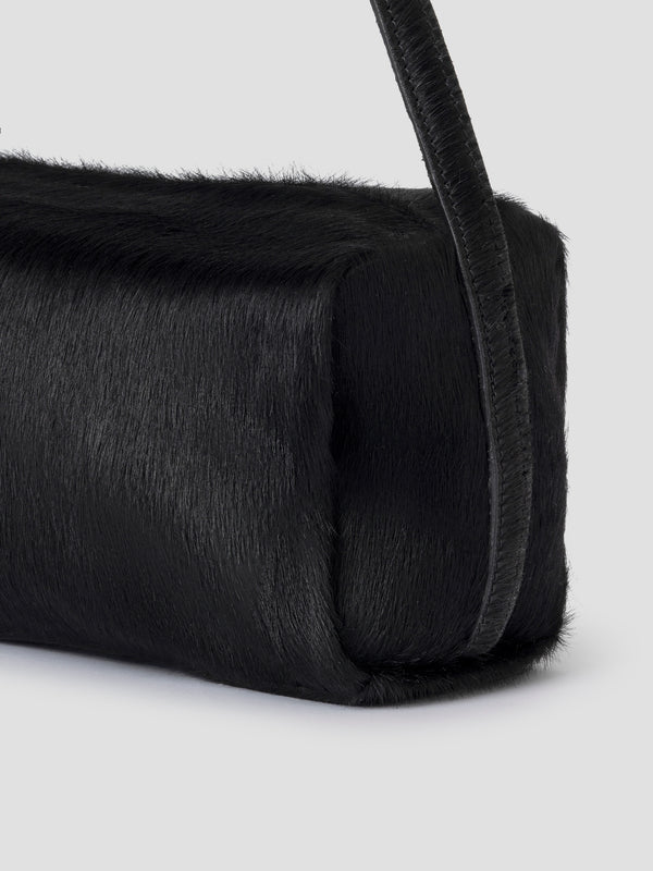 Gimaguas Estuche Bag Black Pony Leather Mini Baguette Bag For Women