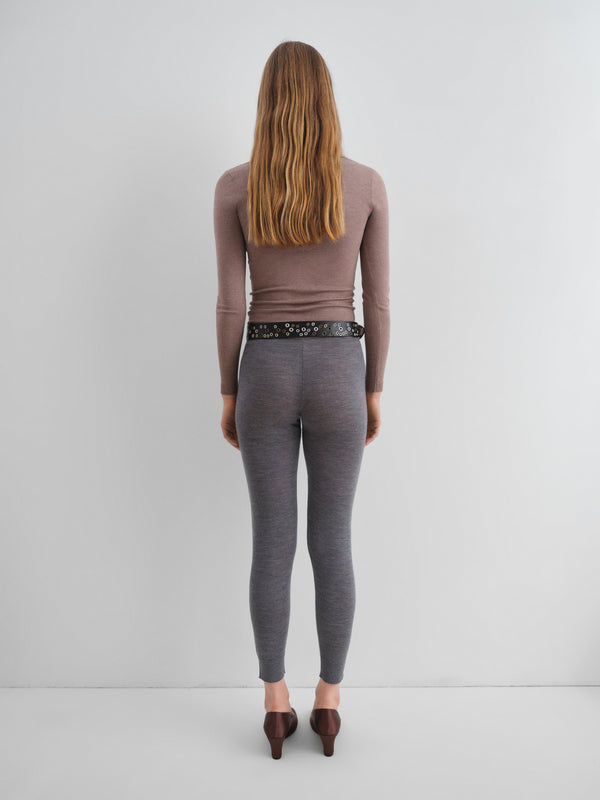 Gimaguas Étoile Jumper Light Brown Wool-knit Jumper For Women With Double-layer Neckline