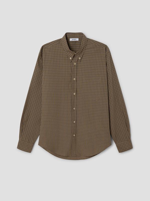 gimaguas Evan Shirt Brown checkered button-up shirt with classic collar