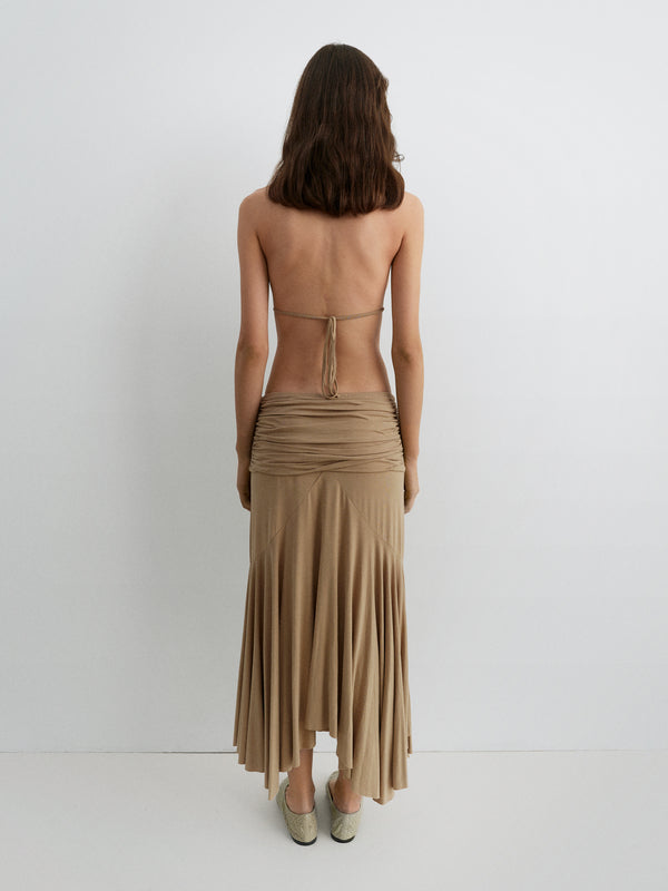 Gimaguas Fortuna Skirt Fortuna Midi Skirt Beige - Bottoms - Gimaguas