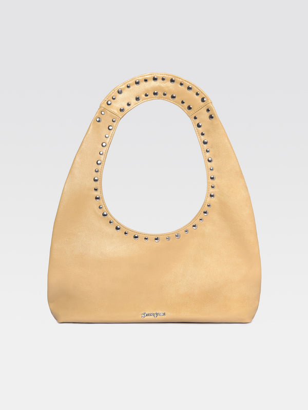 Gimaguas Franca Bag Butter Patent Leather Shoulder Bag For Women With Silver Studs