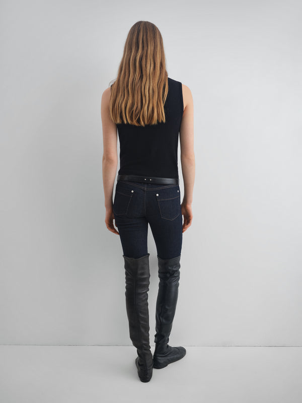 Gimaguas Garçon Vest Black Wool-knit Vest For Women With V-neckline