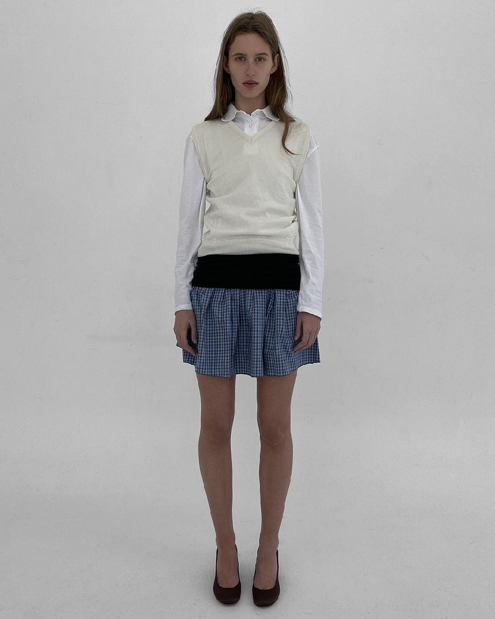 Gimaguas Garçon Vest Off-white Wool-knit Vest For Women With V-neckline