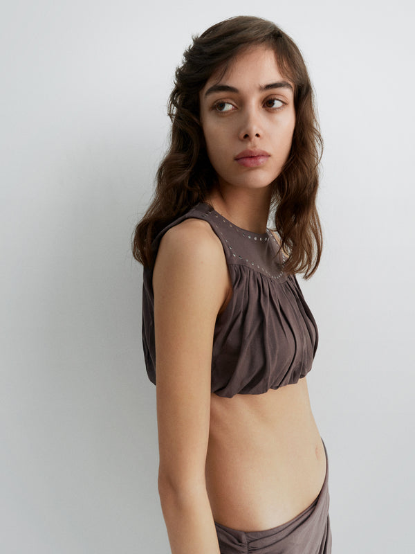 Gimaguas Balloon Top Balloon Top Brown - Gimaguas