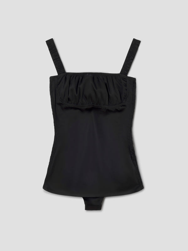 gimaguas Jardin Body Black square-neck bodysuit for women