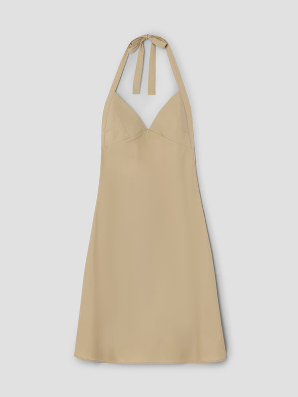 gimaguas Jardin Dress Beige cotton midi dress for women with open back gimaguas Jardin Dress Beige cotton midi dress for women with open back