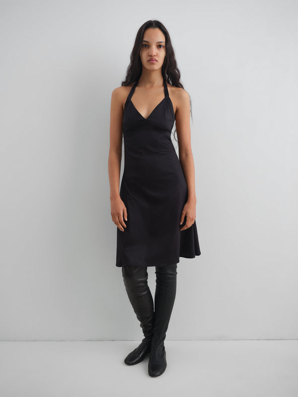 Gimaguas Jardin Dress Black Cotton Midi Dress For Women With Open Back