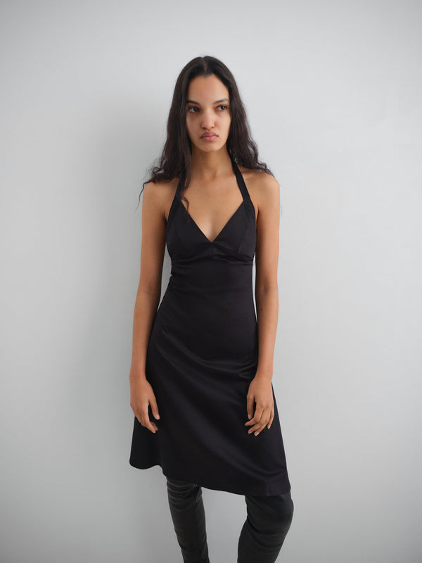 Gimaguas Jardin Dress Black Cotton Midi Dress For Women With Open Back