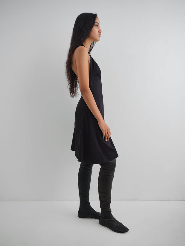 Gimaguas Jardin Dress Black Cotton Midi Dress For Women With Open Back