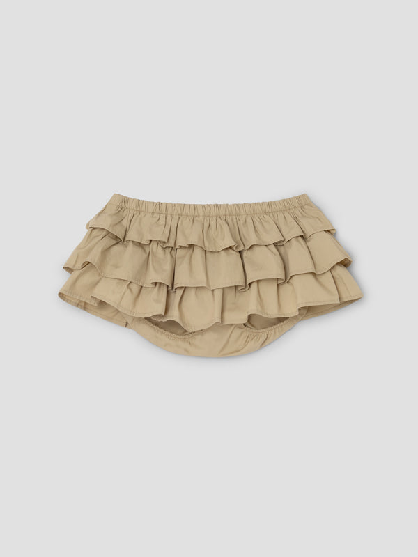 gimaguas Jardin Shorts Beige poplin mini skirt for women with built-in shorts