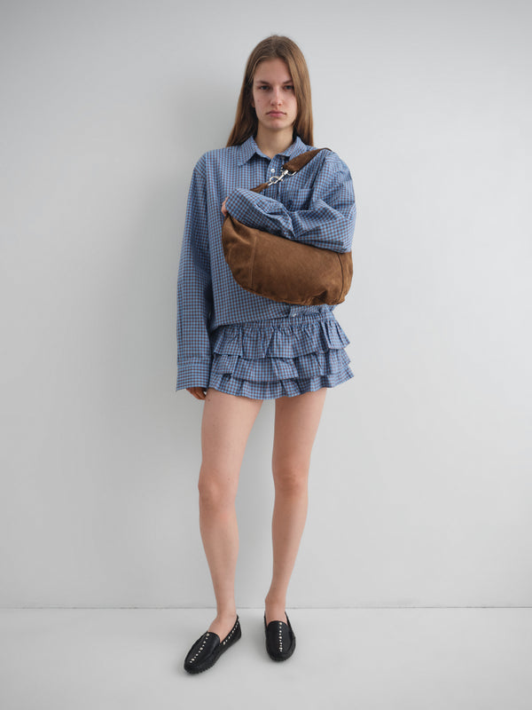 Gimaguas Jeremy Shirt Blue Checkered Shirt With Front Pocket And Relaxed Fit