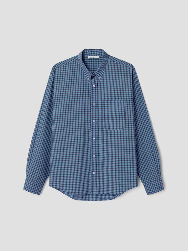 gimaguas Jeremy Shirt Blue checkered shirt with front pocket and relaxed fit