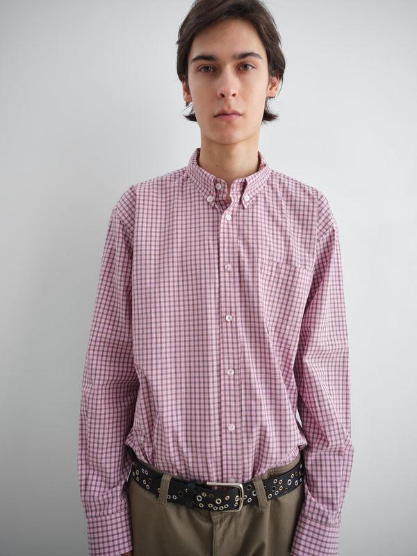 Gimaguas Jeremy Shirt Pink Checkered Shirt With Front Pocket And Relaxed Fit