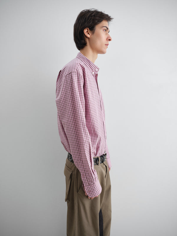 Gimaguas Jeremy Shirt Pink Checkered Shirt With Front Pocket And Relaxed Fit