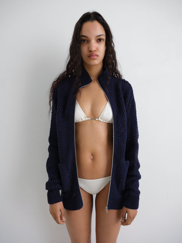 Gimaguas Liam Jacket Liam Crochet Zip Up Jacket Grey Blue - Gimaguas