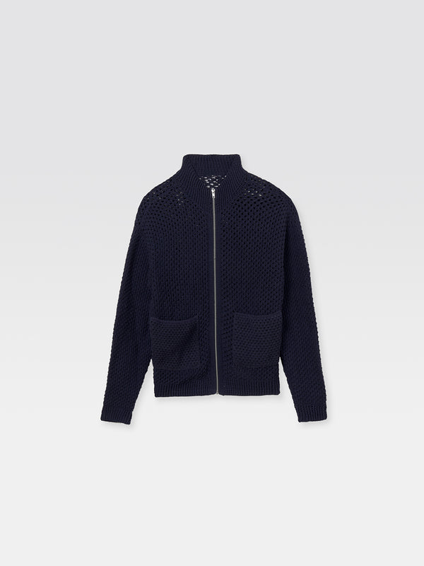 gimaguas Liam Jacket Liam Crochet Zip Up Jacket Grey Blue - Gimaguas