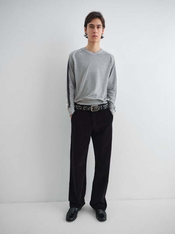 Gimaguas Lucas T-Shirt Grey Long-sleeve T-shirt With Black And White Strap