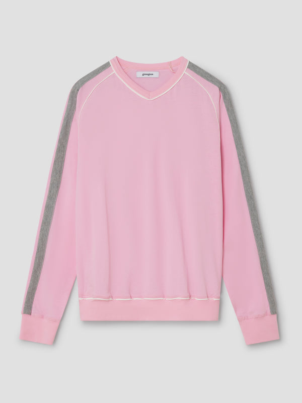 gimaguas Lucas T-Shirt Pink long-sleeve t-shirt with grey and white strap