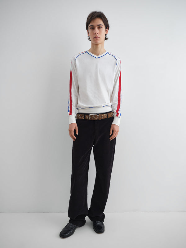 Gimaguas Lucas T-Shirt White Long-sleeve T-shirt With Red And Blue Strap