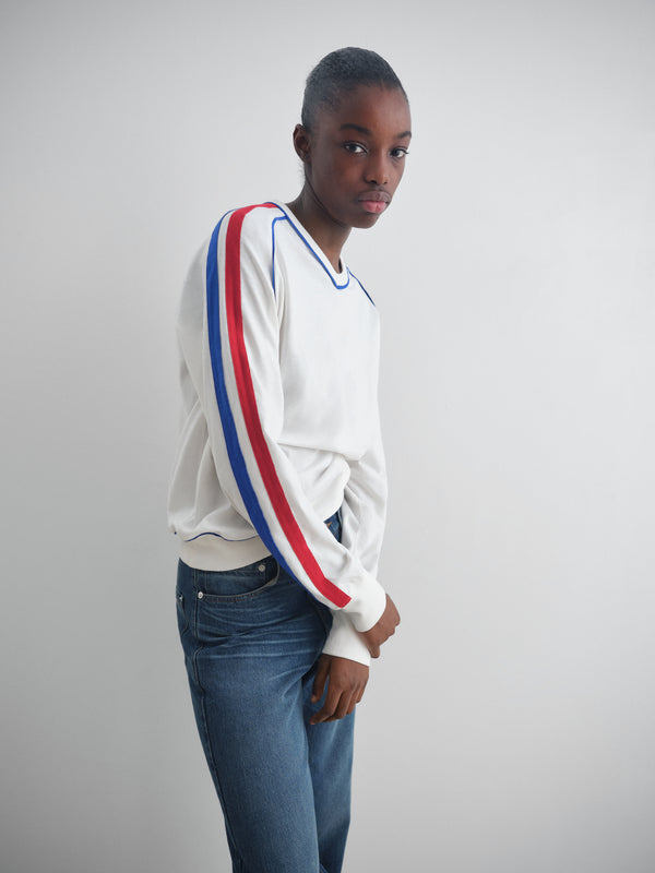 Gimaguas Lucas T-Shirt White Long-sleeve T-shirt With Red And Blue Strap