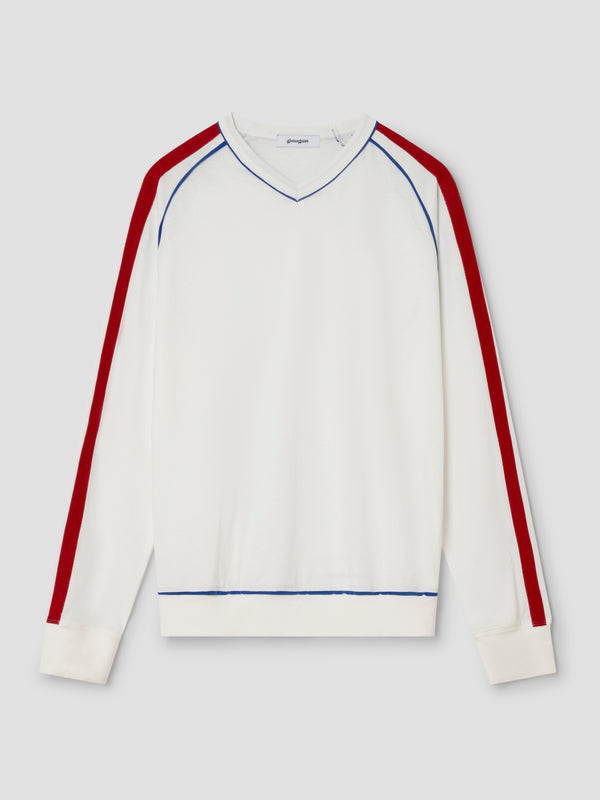 gimaguas Lucas T-Shirt White long-sleeve t-shirt with red and blue strap gimaguas Lucas T-Shirt White long-sleeve t-shirt with red and blue strap