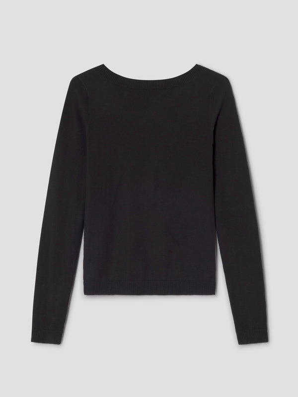 gimaguas Natalie Jumper Black ribbed jumper for women with open V-back