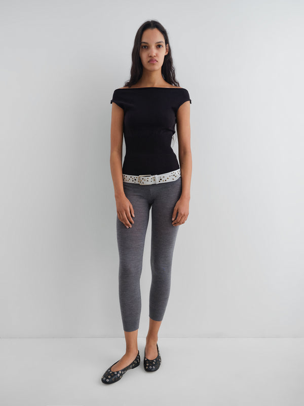 Gimaguas Oto Top Black Off-the-shoulder Knit Top For Women With Cap Sleeves