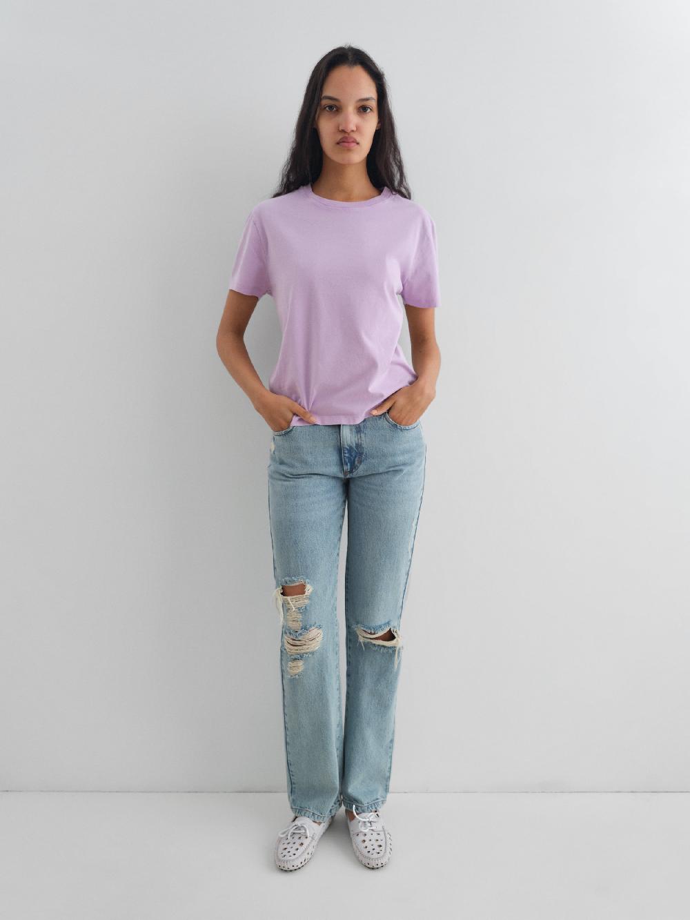 Gimaguas Rotos Trousers Washed Blue Denim Trousers For Women With Relaxed Fit
