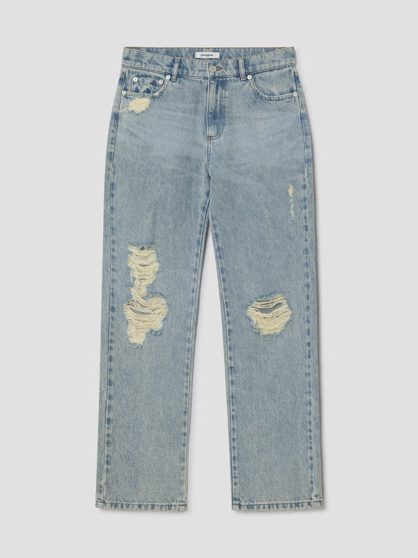 gimaguas Rotos Trousers Washed blue denim trousers for women with relaxed fit