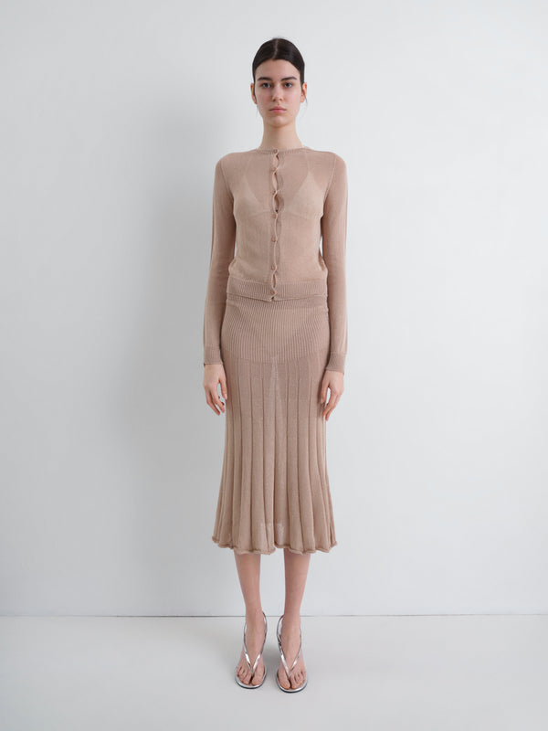 Gimaguas Yoyo Midi Skirt Yoyo Midi Skirt Beige - Knitwear - Gimaguas