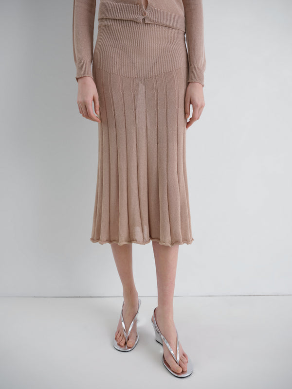 Gimaguas Yoyo Midi Skirt Yoyo Midi Skirt Beige - Knitwear - Gimaguas