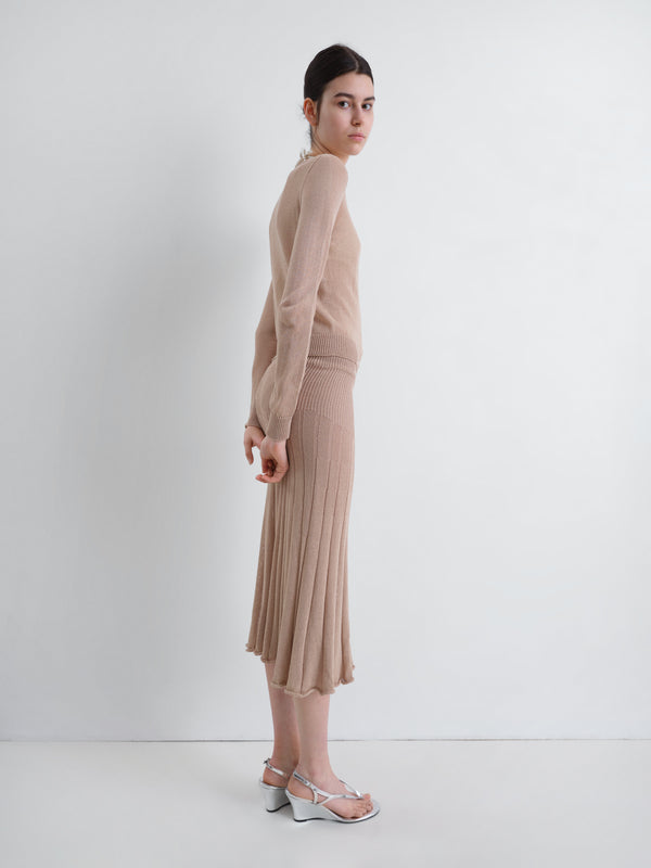 Gimaguas Yoyo Midi Skirt Yoyo Midi Skirt Beige - Knitwear - Gimaguas