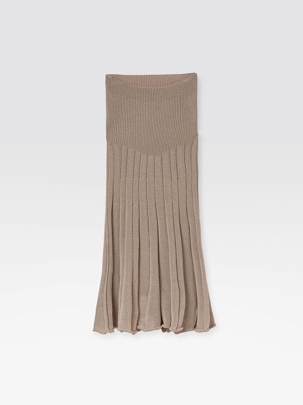 gimaguas Yoyo Midi Skirt Yoyo Midi Skirt Beige - Knitwear - Gimaguas