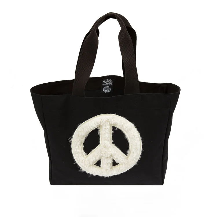 gimme five Available Nowhere - Peace Talks Furry Tote (Black)