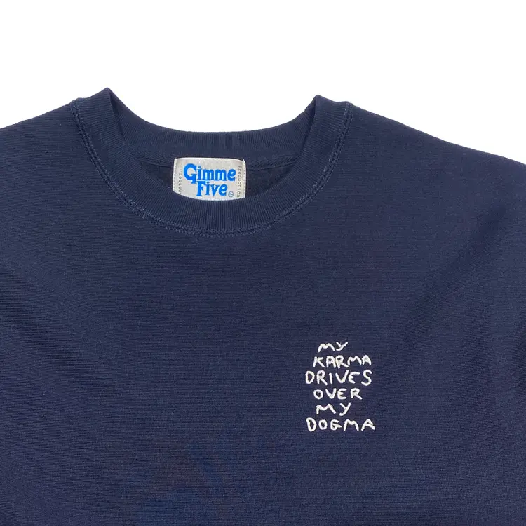 Gimme Five Gimme 5 "My Karma Drives Over MY Dogma" Crew (Navy)