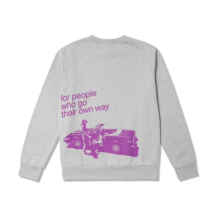 Gimme Five Gimme 5 X APC Eddy Crew Sweat (Heather Grey & Purple)