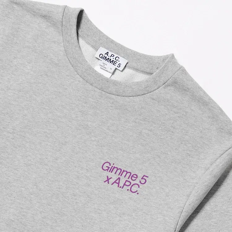 Gimme Five Gimme 5 X APC Eddy Crew Sweat (Heather Grey & Purple)