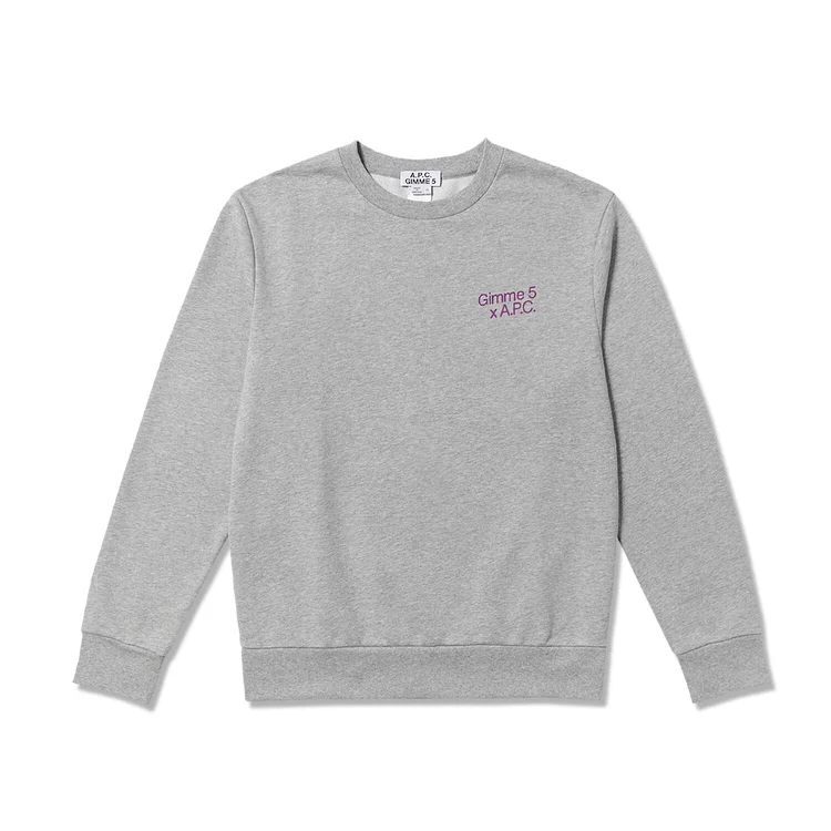 gimme five Gimme 5 X APC Eddy Crew Sweat (Heather Grey & Purple)