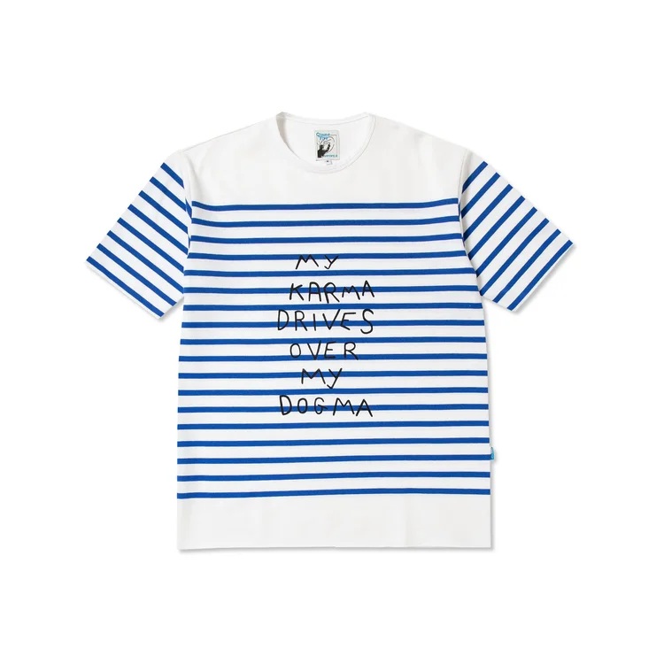 gimme five GIMME 5 x ARPENTEUR MY KARMA DRIVES OVER MY DOGMA S/S TEE (NAVY/WHITE)