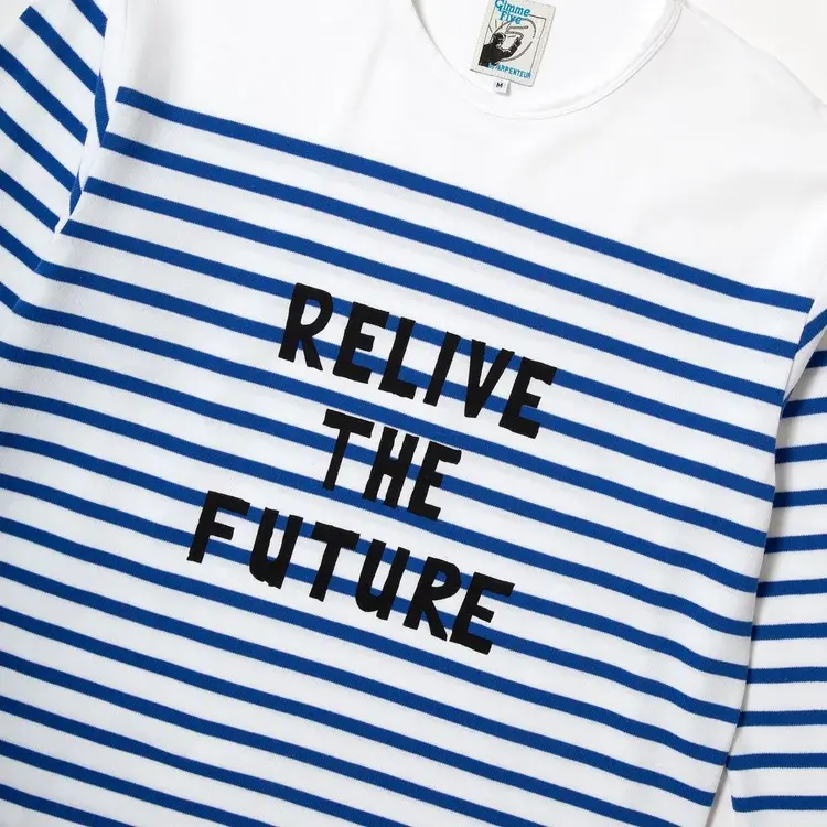 Gimme Five GIMME 5 X ARPENTEUR RELIVE THE FUTURE L/S TEE (WHITE/NAVY)