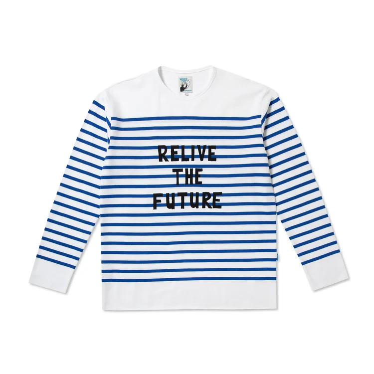 gimme five GIMME 5 x ARPENTEUR RELIVE THE FUTURE L/S TEE (WHITE/NAVY)