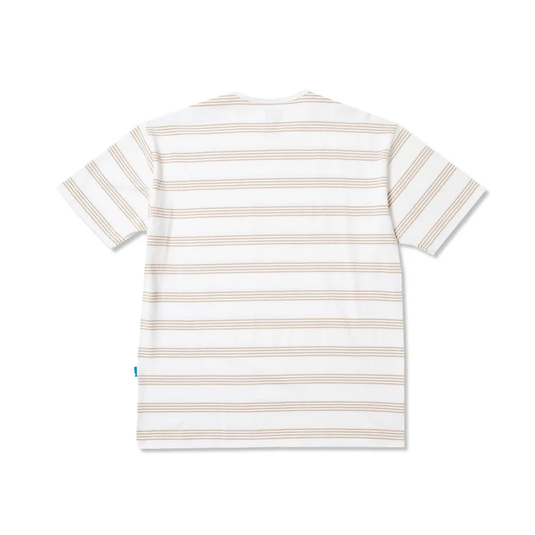 Gimme Five GIMME 5 X ARPENTEUR STRIPE POCKET TEE W/ 5 (WHITE/BEIGE)