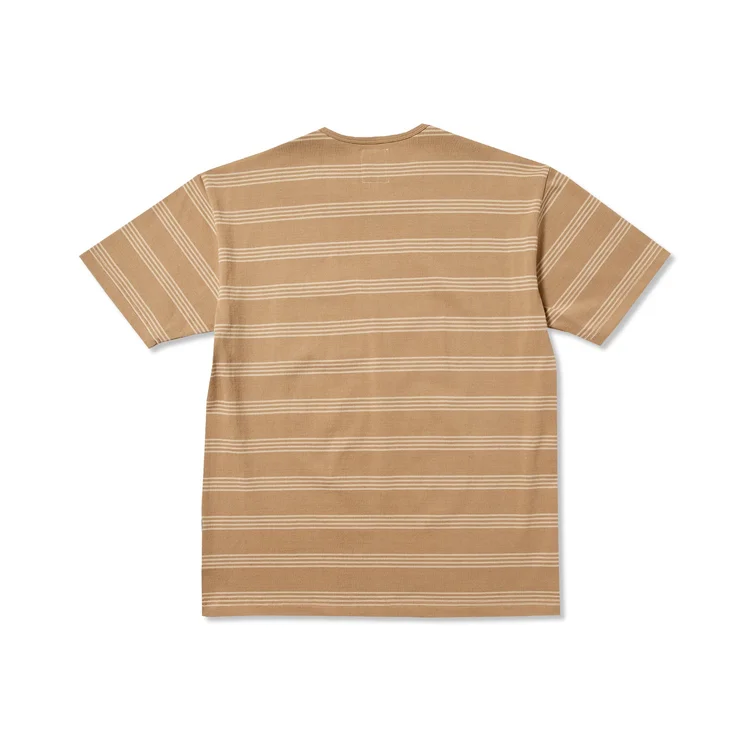 Gimme Five GIMME 5 X ARPENTEUR STRIPED POCKET TEE W/ 5 (BEIGE/WHITE)