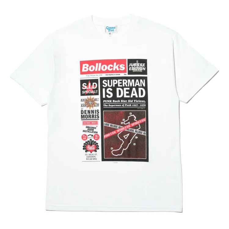 gimme five GIMME 5 x DENNIS MORRIS “Superman Is Dead” Tee (White)