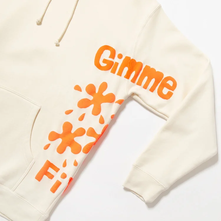 Gimme Five GIMME 5 X TIM COMIX STAINS HOODY (BONE/FLU ORANGE)