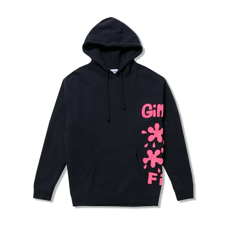 gimme five GIMME 5 X TIM COMIX STAINS HOODY (NAVY/FLU PINK)